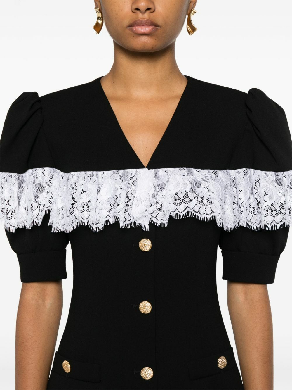 Alessandra Rich Lace Trim Midi Dress Alessandra Rich