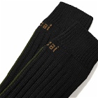 Sacai Men's Logo Rib Socks in Black
