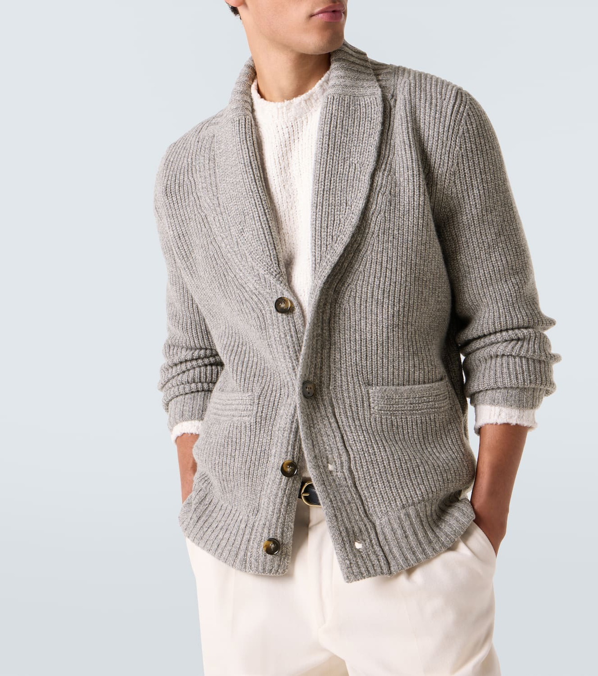 Tod's Ribbed-knit wool and cashmere cardigan
