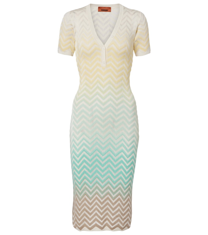 Photo: Missoni Zigzag knitted cotton-blend midi dress