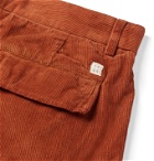 MAN 1924 - Cotton-Corduroy Cargo Shorts - Orange