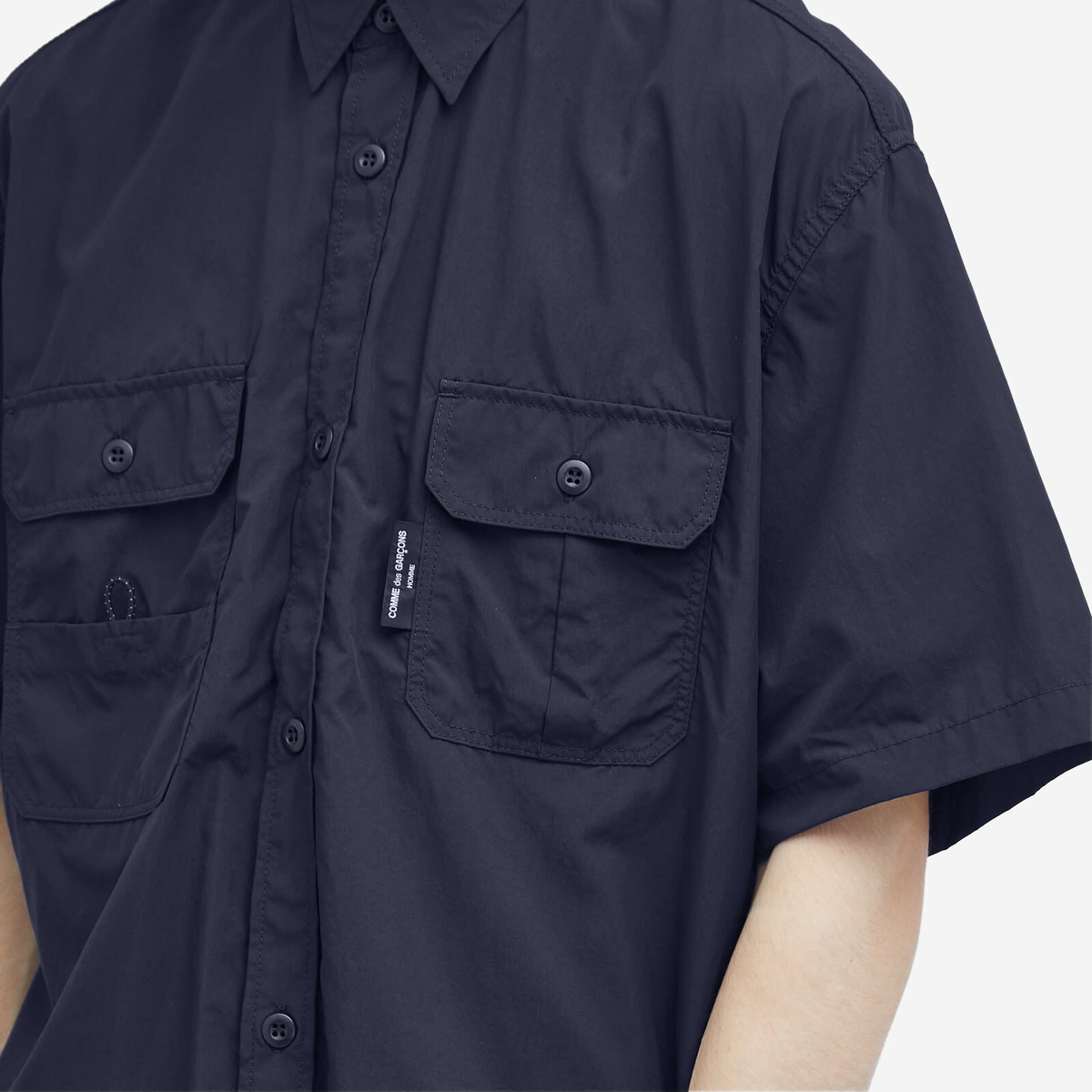 Comme des Garçons Homme Men's Nylon Double Pocket Short Sleeve Shi