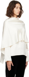 Róhe Off-White Satin Cape Blouse
