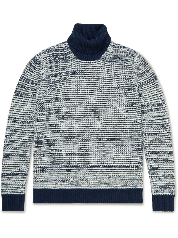Photo: KITON - Colour-Block Cashmere Rollneck Sweater - Blue