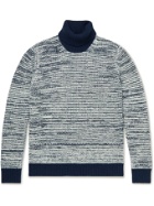KITON - Colour-Block Cashmere Rollneck Sweater - Blue