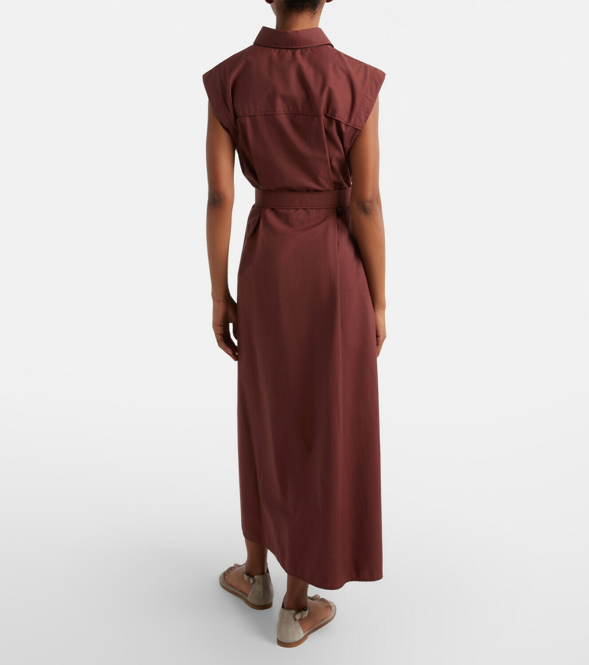 Brunello Cucinelli Monili cotton-blend midi dress