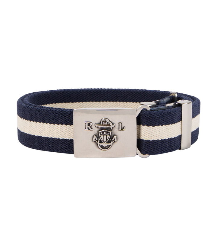 Photo: Ralph Lauren Purple Label Striped leather-trimmed belt