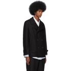 Comme des Garcons Shirt Black Wool Broadcloth Workstitch Peacoat