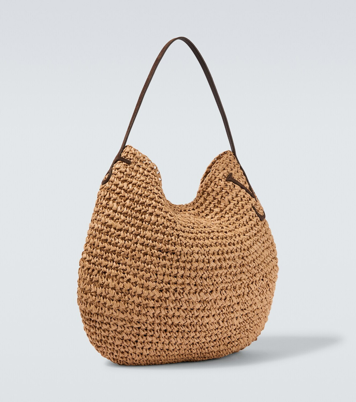 JW Anderson Bulb XL suede-trimmed raffia bucket bag
