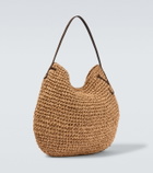 JW Anderson Bulb XL suede-trimmed raffia bucket bag