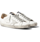 Golden Goose - Superstar Distressed Leather and Suede Sneakers - White