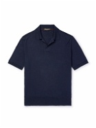 Loro Piana - Silk and Linen-Blend Polo Shirt - Blue