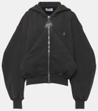 The Attico Logo cotton jersey zip-up hoodie