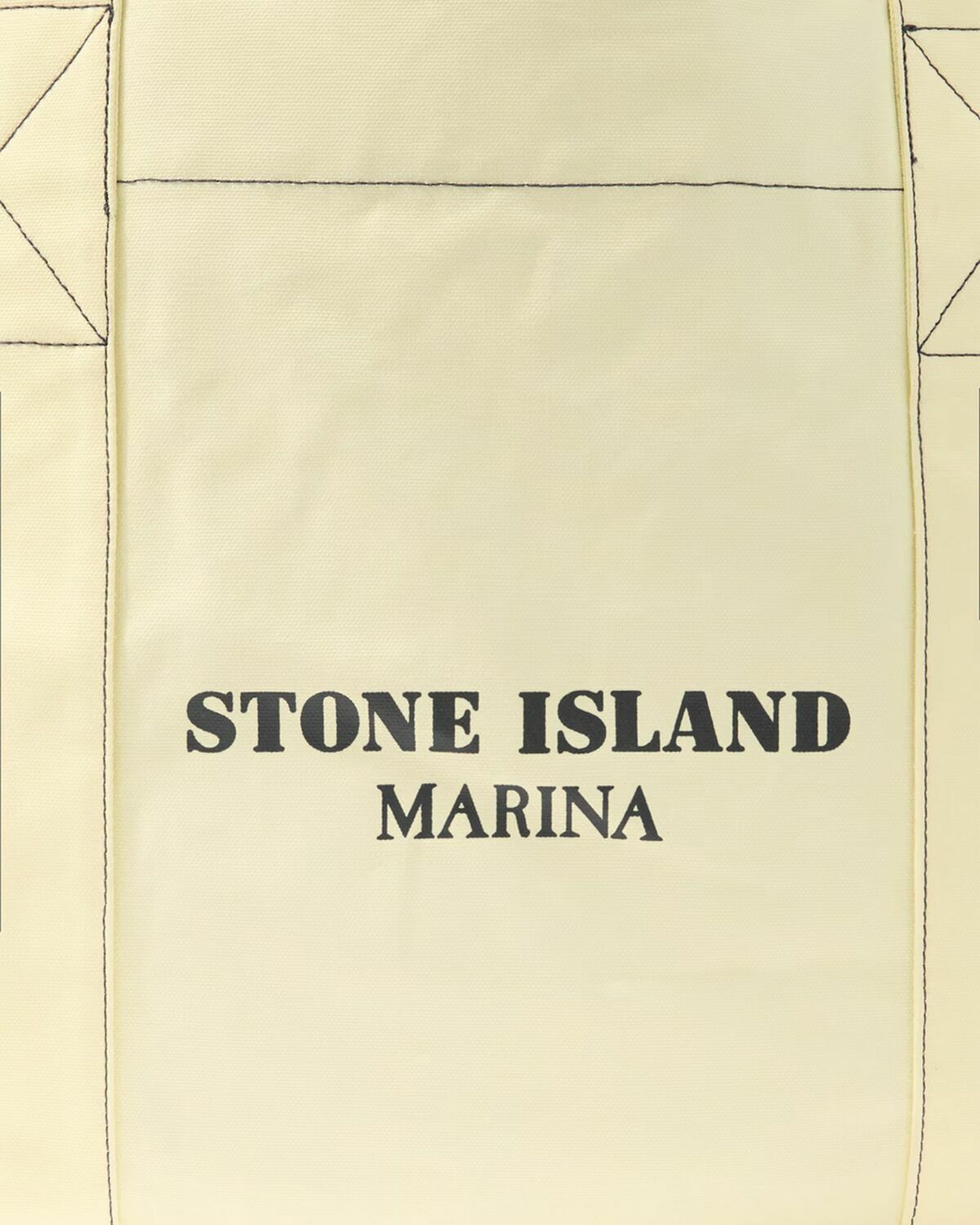 Stone Island Plated Cotton Canvas Maxi Tote Bag Black/Beige Tote & Shopping Bags