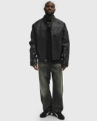Avirex BLACK MOTO JACKET Black Mens Bomber Jacket