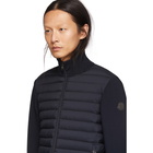 Moncler Navy Down Maglia Zip-Up Sweater