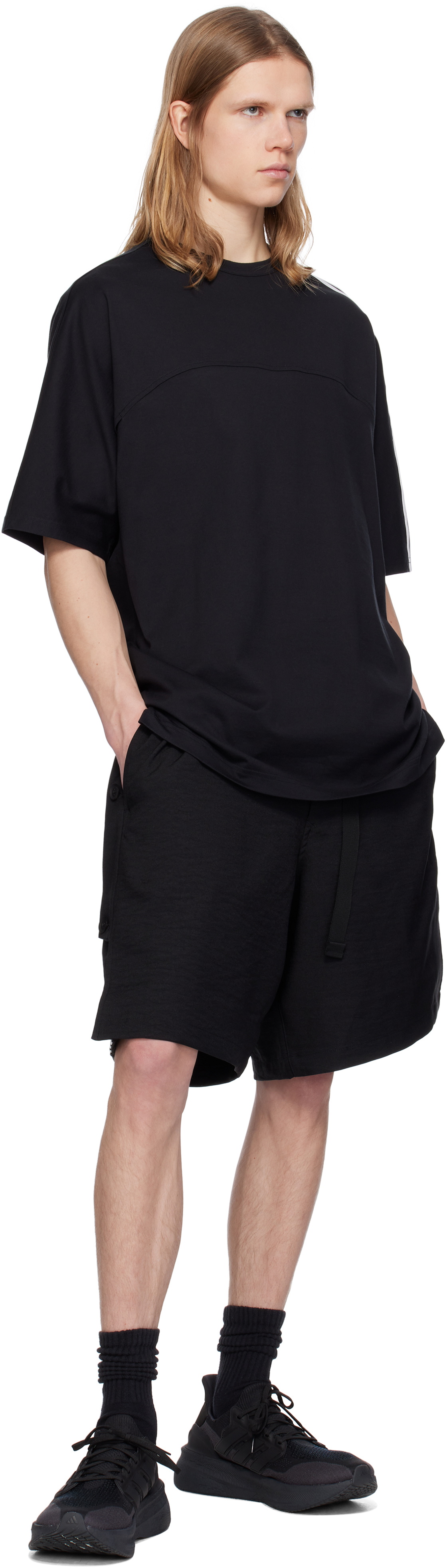 Y-3 SPORT UNIFORM RAW CUT 3-Stripes SHORTS