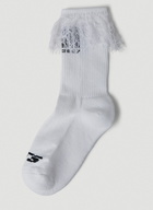 VTMNTS - Lace Barcode Socks in White