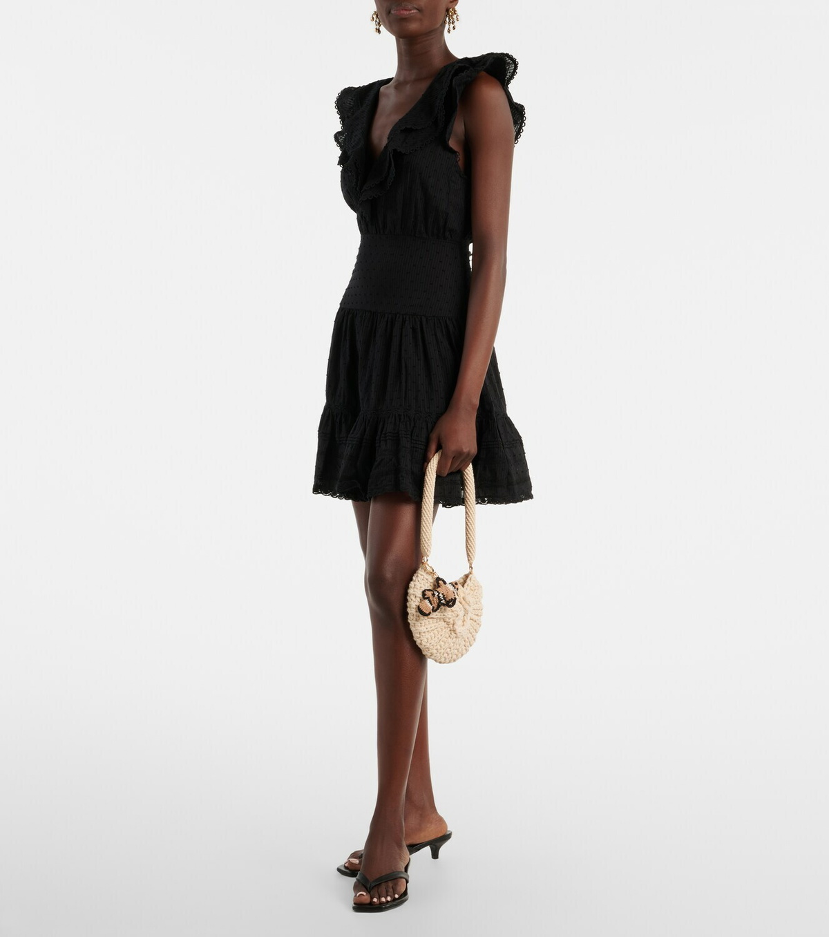Poupette St Barth Praia Small crochet shoulder bag