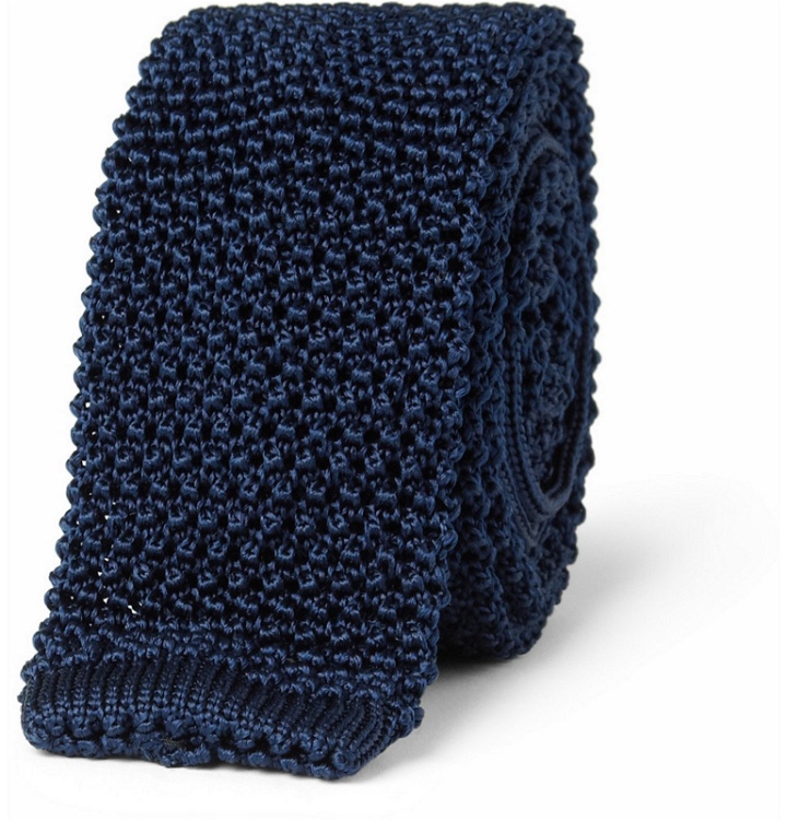 Photo: Charvet - Slim Knitted Silk Tie - Blue