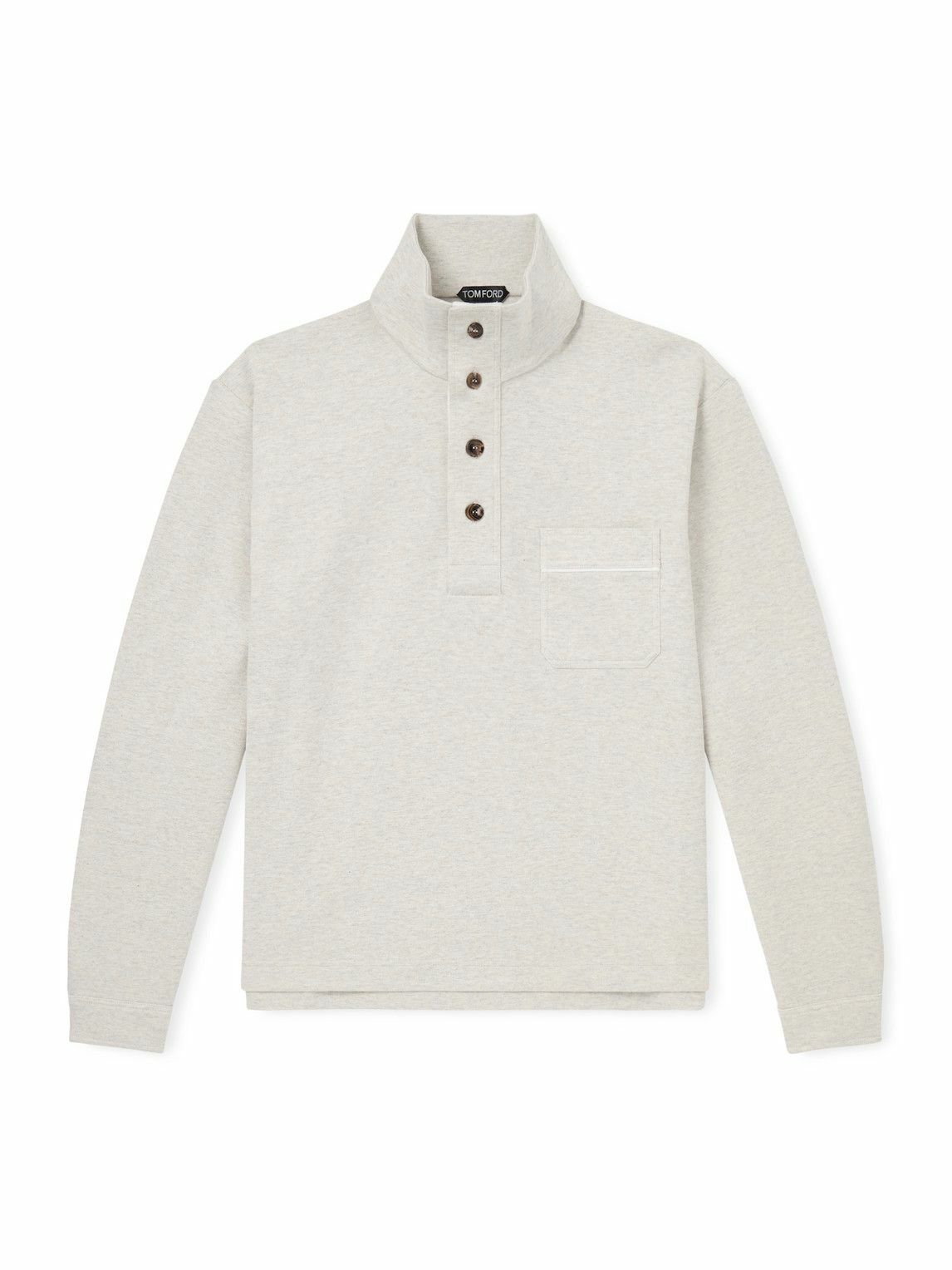 TOM FORD - Cotton, Silk and Cashmere-Blend Sweatshirt - Gray