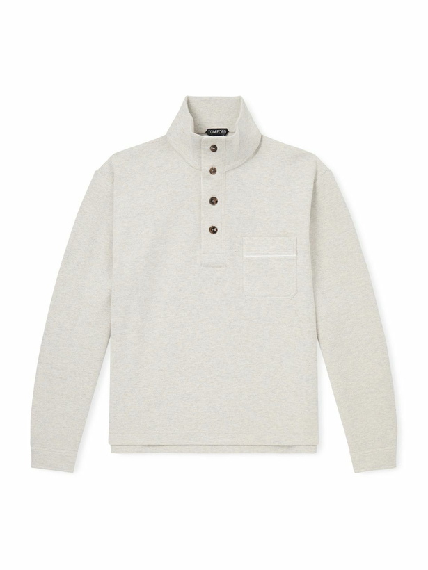 Photo: TOM FORD - Cotton, Silk and Cashmere-Blend Sweatshirt - Gray