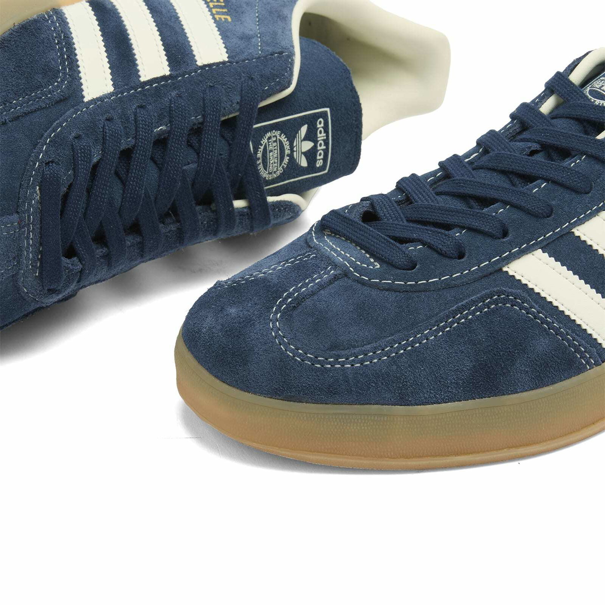 Adidas Gazelle Indoor Sneaker in Night Indigo/Off White/Gold