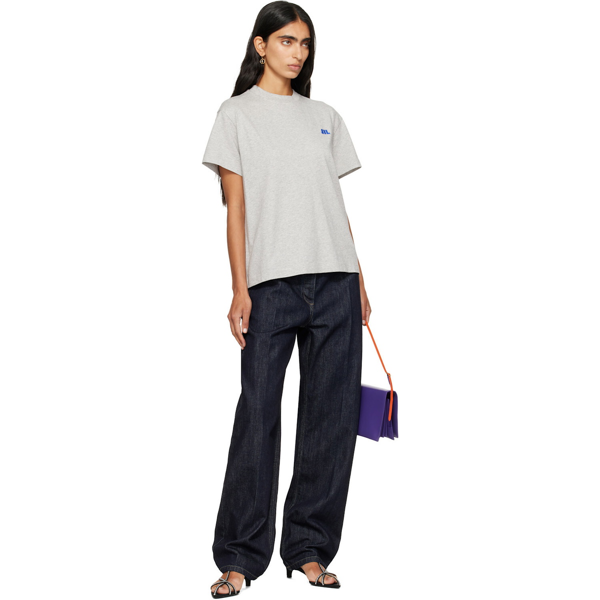 Jil Sander Gray Cotton Crew-Neck T-shirt