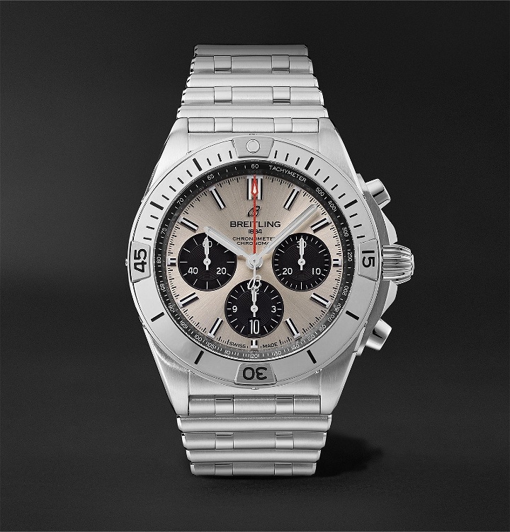 Photo: Breitling - Chronomat B01 Automatic Chronograph 42mm Stainless Steel Watch, Ref. No. AB0134101G1A1 - Silver