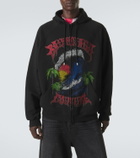 Balenciaga Logo cotton jersey zip-up hoodie