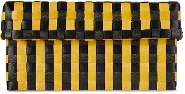 Photo: HAY Yellow & Black Maxim Small Stripe Box