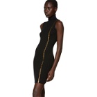 Versace Black Rib Knit Empire Dress