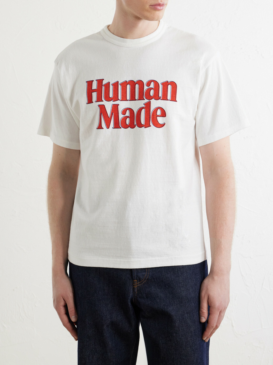 Human Made - Logo-Print Cotton-Jersey T-Shirt - White