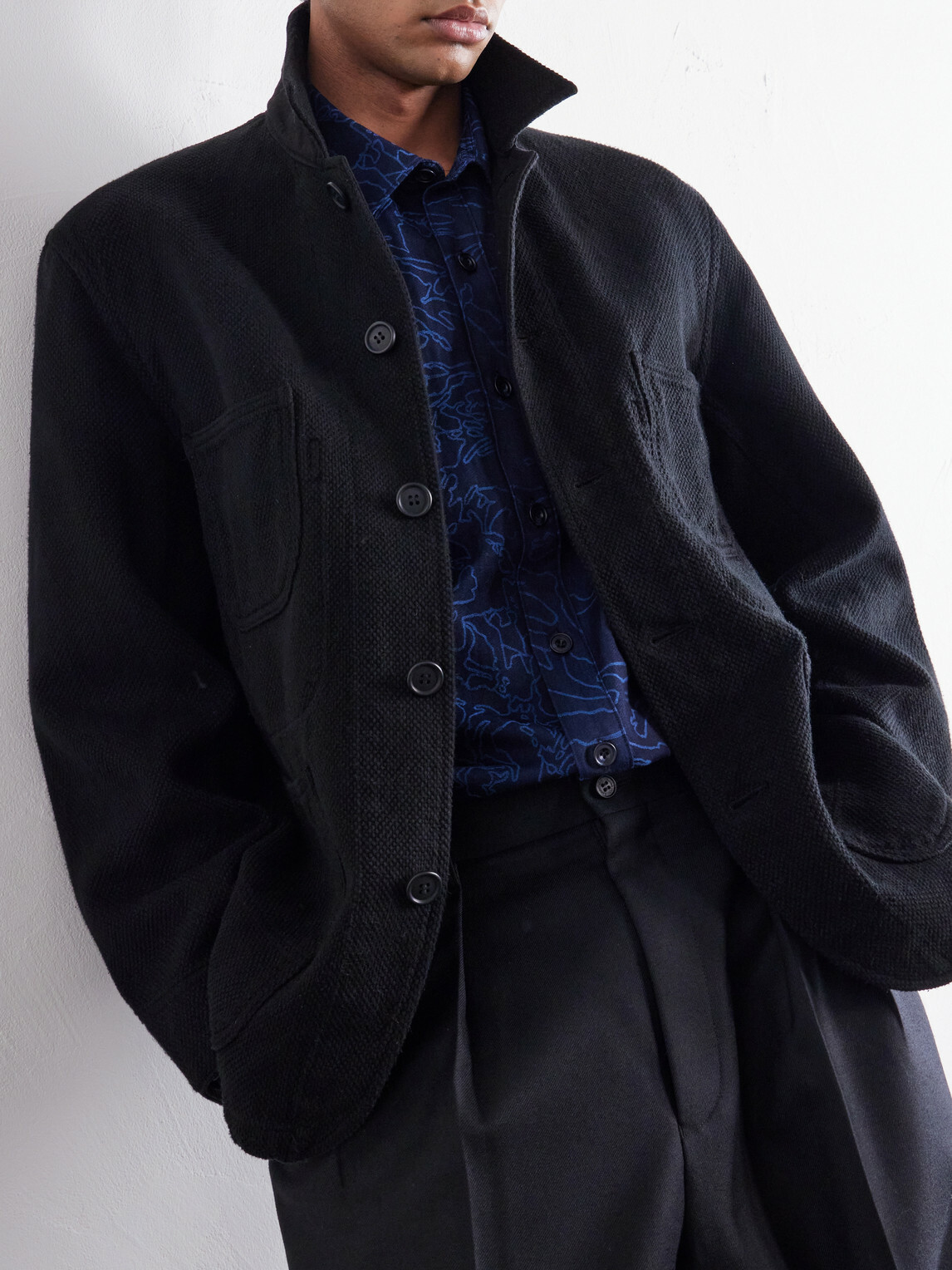 Blue Blue Japan - Coverall Cotton-Sashiko Jacket - Black