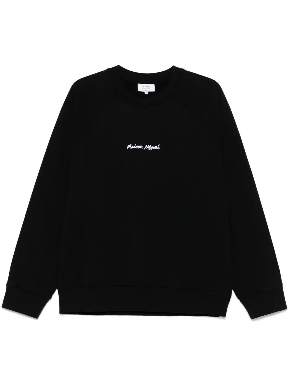 Maison Kitsune Embroidery Oversize Reglan Sweatshirt in Black