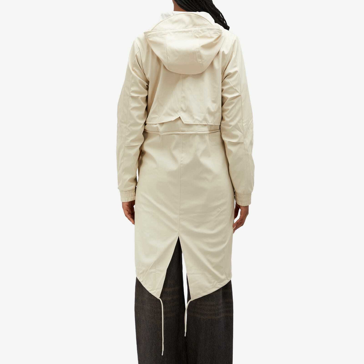Rains Women's String Rain Parka Jacket in Dune Grain