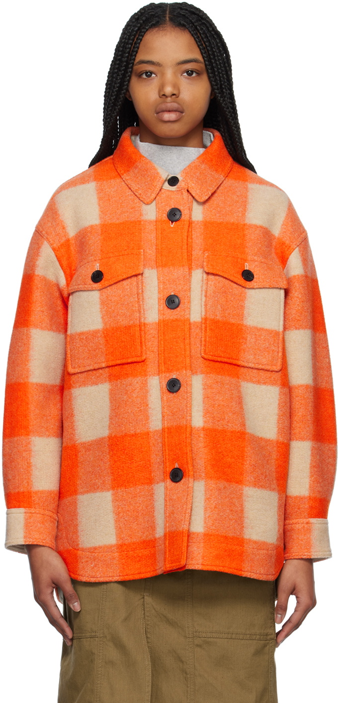 Photo: Isabel Marant Etoile Orange & Beige Harveli Jacket