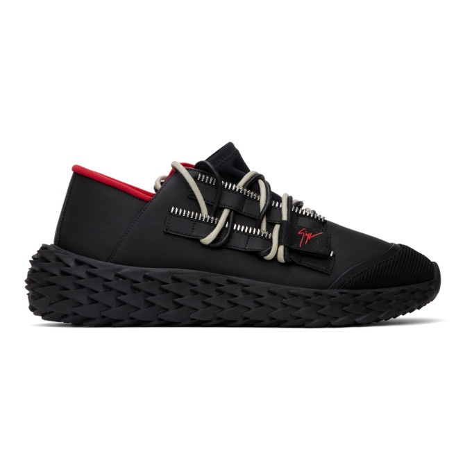 Photo: Giuseppe Zanotti Black and Red Leather Urchin Sneakers