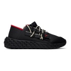 Giuseppe Zanotti Black and Red Leather Urchin Sneakers