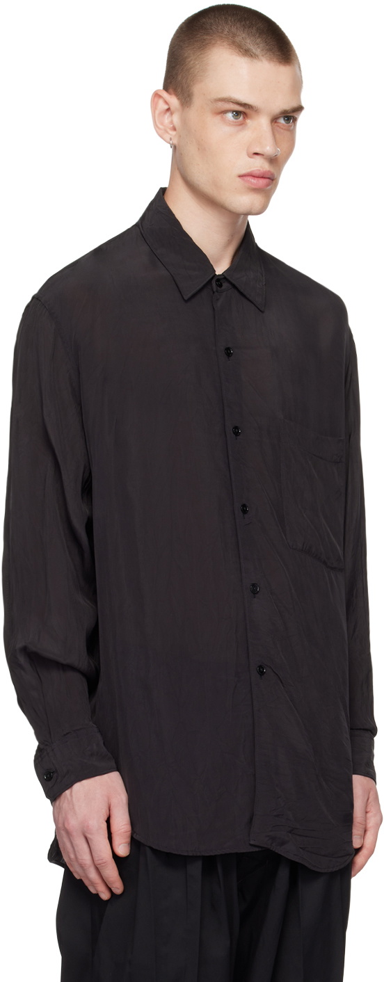 LEMAIRE Black Crinkled Shirt Lemaire