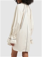 MAX MARA - Rive Cotton Mini Dress W/ Pompom