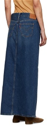 Levi's Blue Ankle Column Denim Midi Skirt