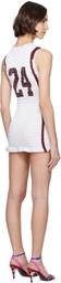 Conner Ives White Reconstituted Shirred Basketball Jersey Minidress