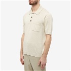 Corridor Men's Slouchy Knit Polo Shirt in Natural