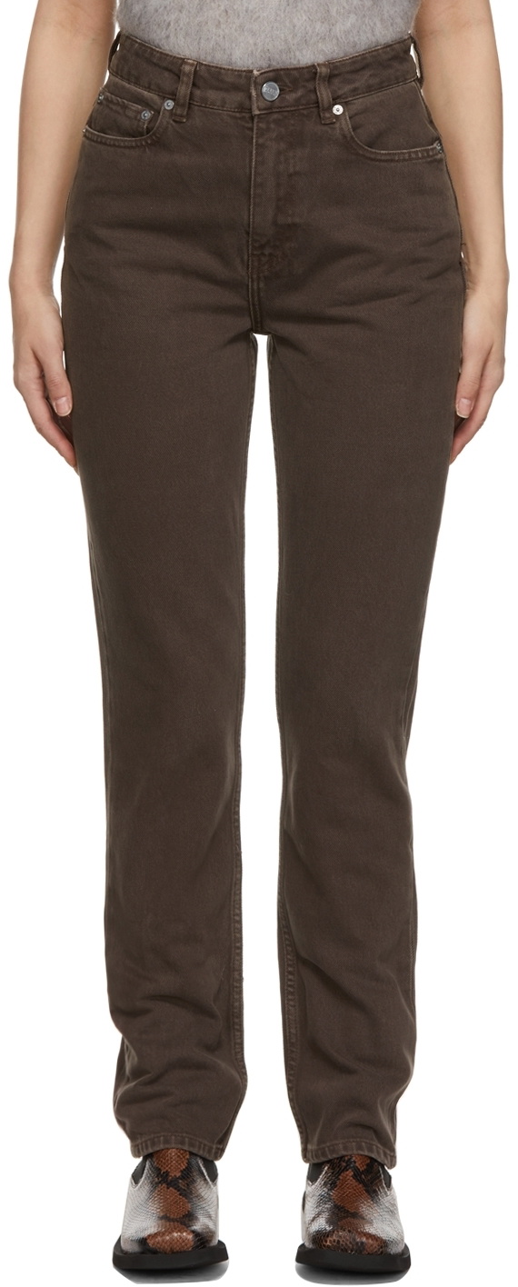 GANNI Brown Overdyed Denim Jeans GANNI