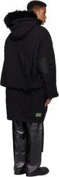 032c Black OSL2BER Dropped Waist Parka
