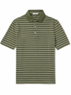 Mr P. - Golf Striped Organic Cotton-Piqué Polo Shirt - Green