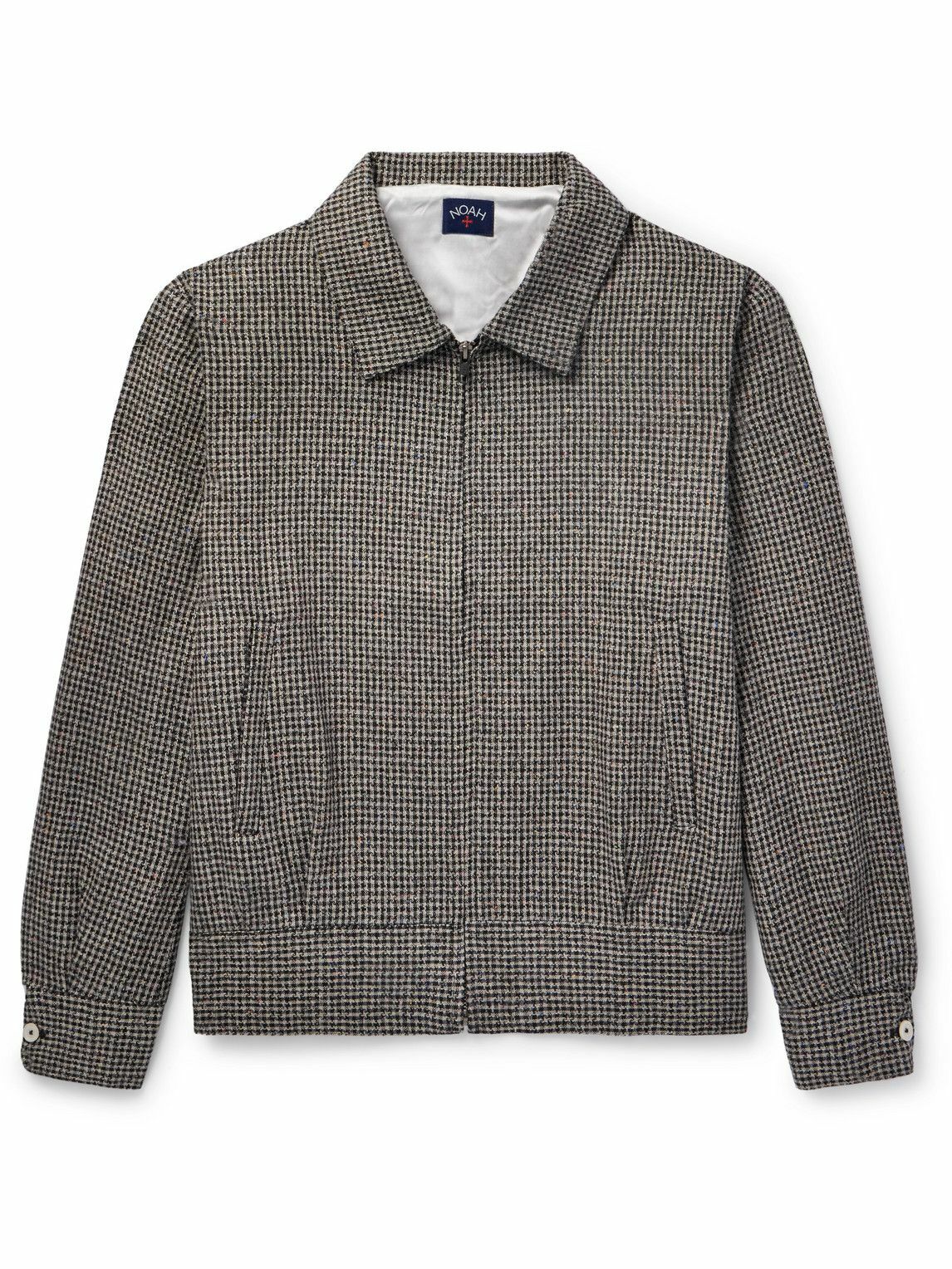 Noah - Ricky Houndstooth Linen-Blend Jacket - Black Noah NYC