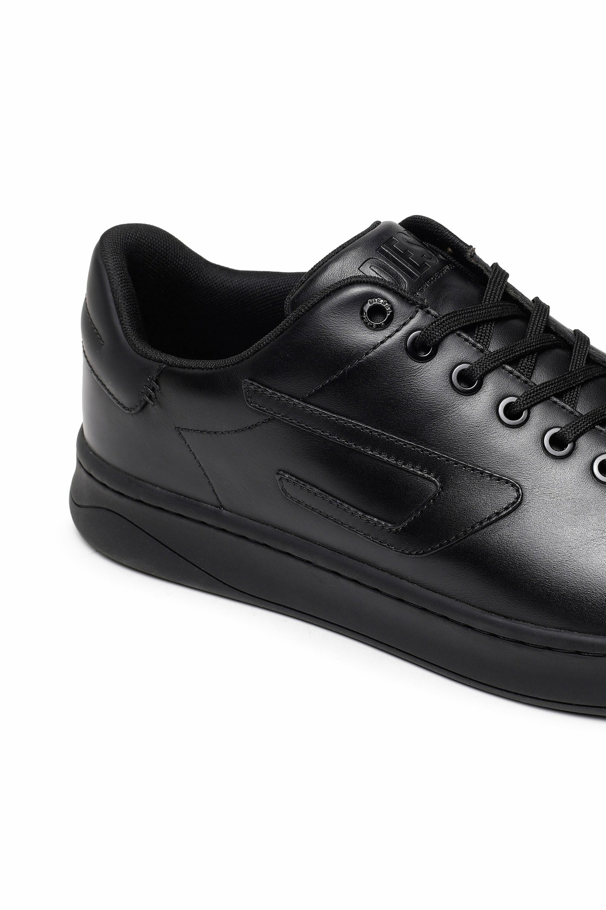 Diesel S-Athene Low-Low-top leather sneakers with D patch - Sneakers Mens in Black