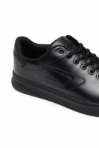 Diesel S-Athene Low-Low-top leather sneakers with D patch - Sneakers Mens in Black
